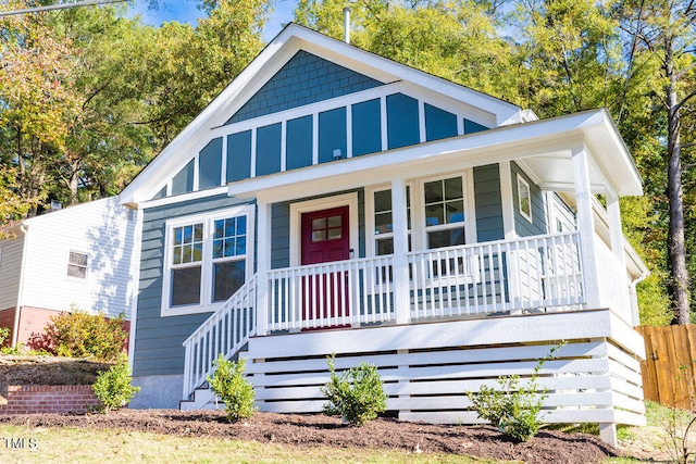 view of front of house with covered porch