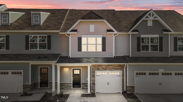 view of front of property featuring a garage