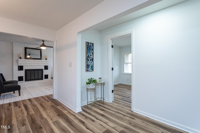 hall featuring wood-type flooring