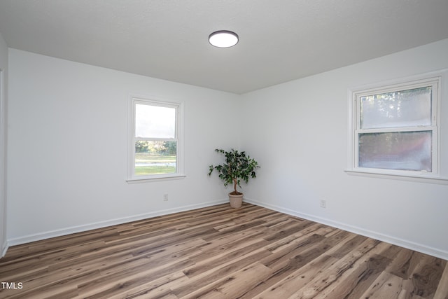 empty room with hardwood / wood-style floors