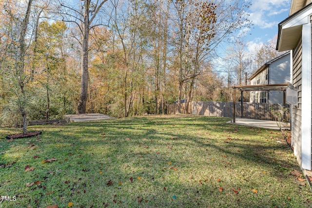 view of yard featuring a patio area