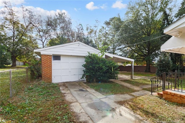 view of garage