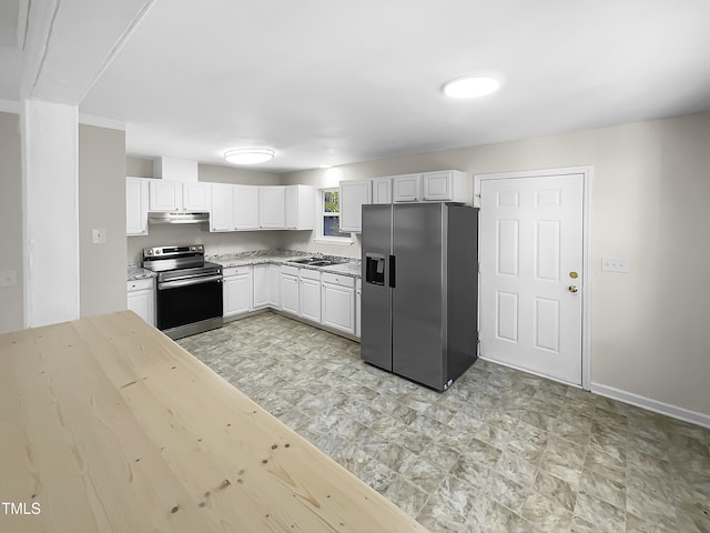 kitchen featuring white cabinetry, sink, and appliances with stainless steel finishes