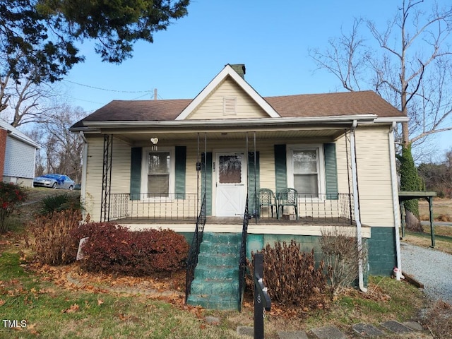 bungalow featuring covered porch