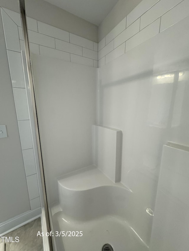 bathroom with a shower