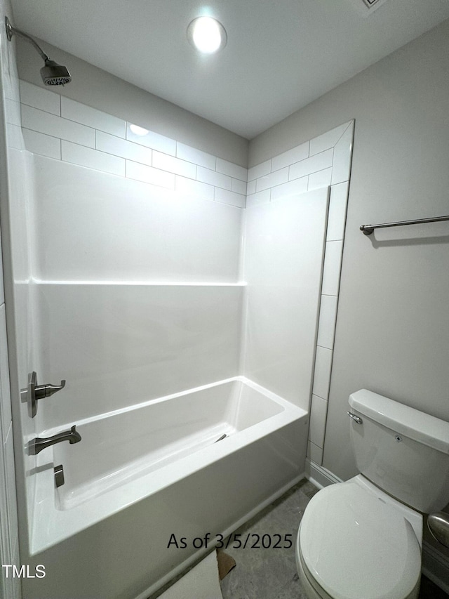 full bath with  shower combination and toilet