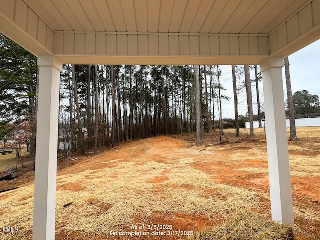 view of yard with a carport