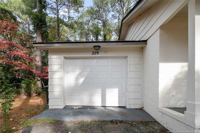 view of garage