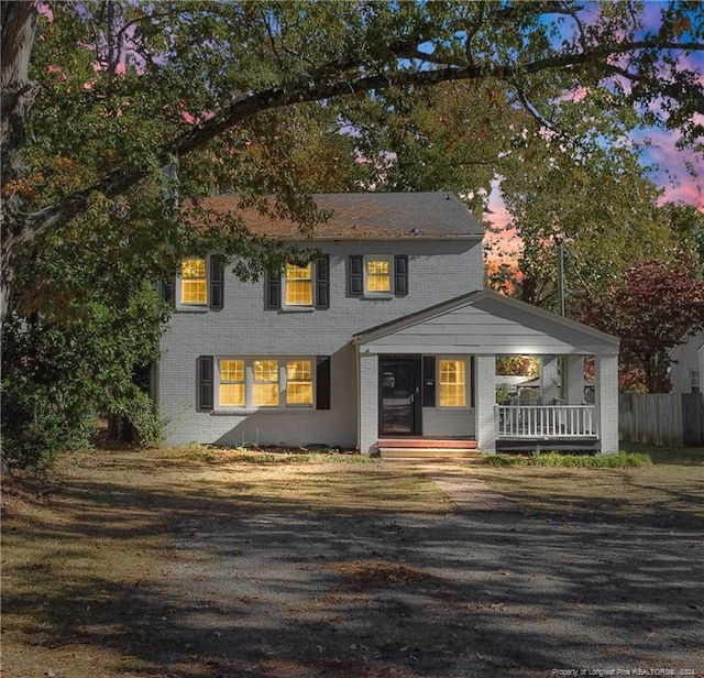 view of front of property with a porch