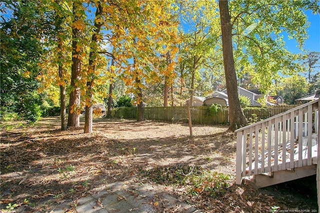 view of yard featuring a deck