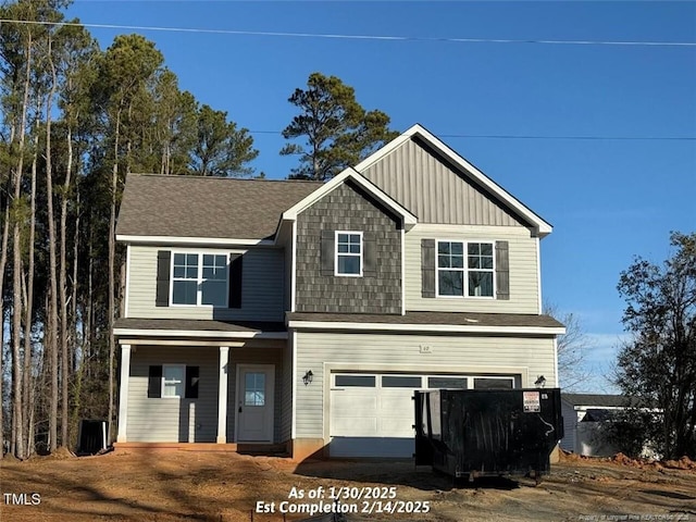 view of front facade featuring a garage