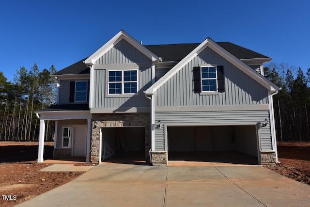 view of front of home with a garage