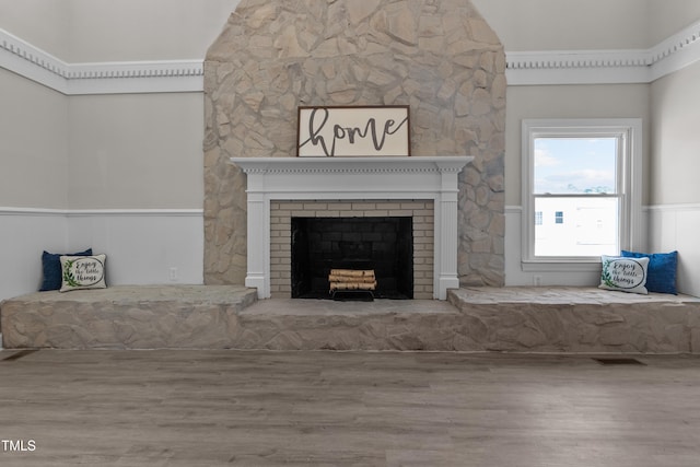 unfurnished living room featuring hardwood / wood-style floors