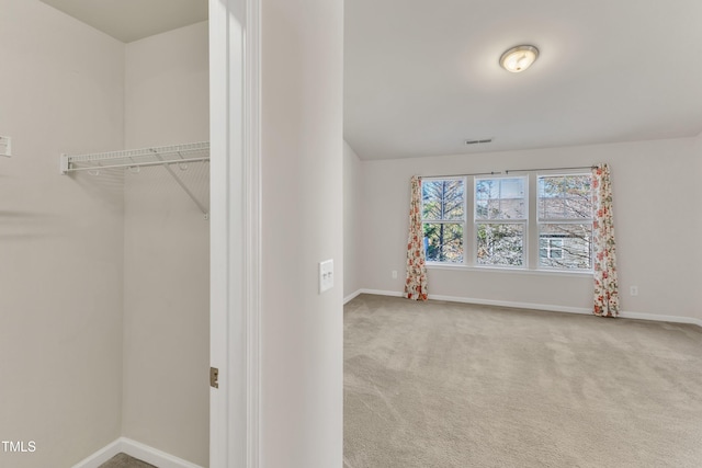 interior space featuring carpet flooring