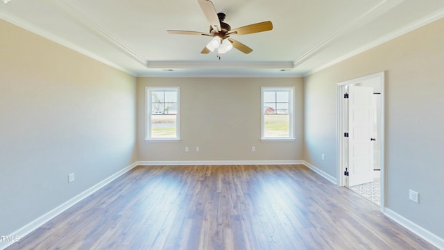 1407 Stoney Creek Church Rd, Goldsboro, NC 27534 - unfurnished room featuring a raised ceiling, healthy amount of natural light, ornamental molding, and ceiling fan