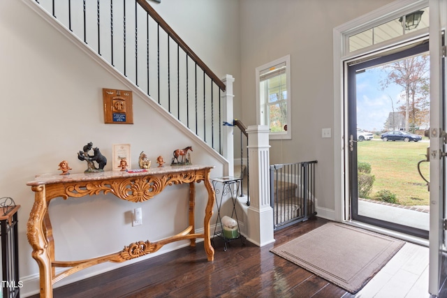 foyer with hardwood / wood-style floors