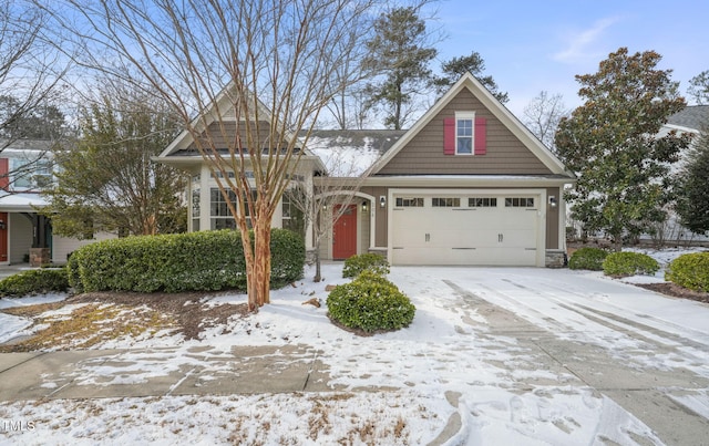 view of front of property featuring a garage