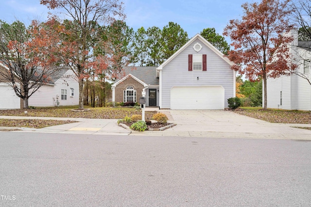 view of property with a garage