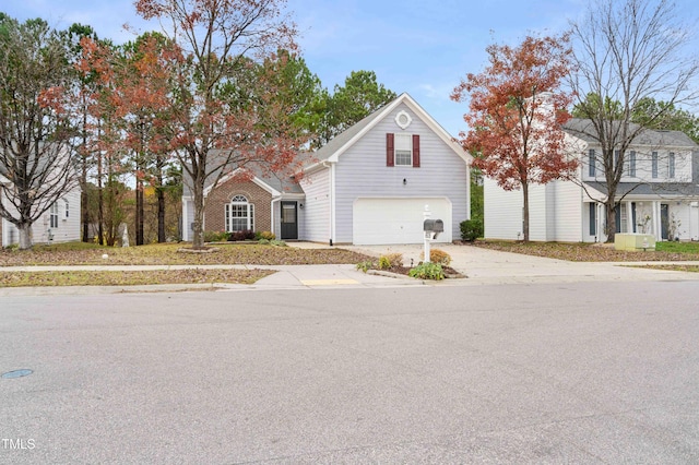 view of front property with a garage