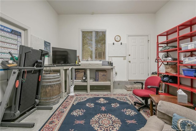 interior space with concrete flooring