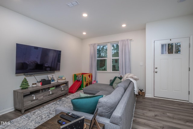 living room featuring hardwood / wood-style floors