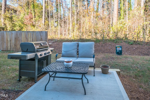 view of patio / terrace with an outdoor living space