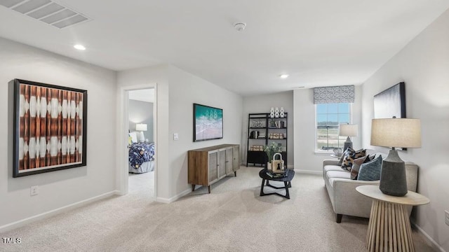 6433 Alfalfa Ln, Wake Forest, NC 27587 - living area with light colored carpet, baseboards, and recessed lighting