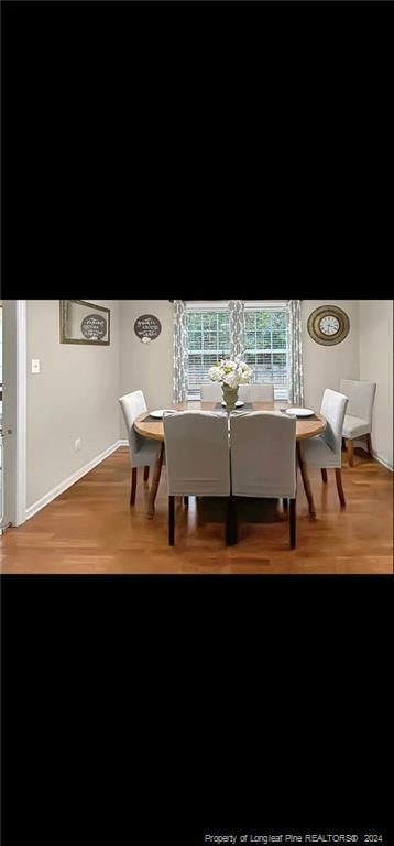 dining room with wood-type flooring