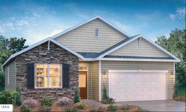 craftsman house with a garage