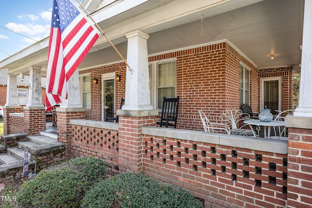 view of patio with a porch