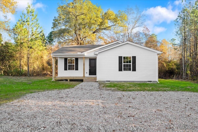 ranch-style house with a front yard