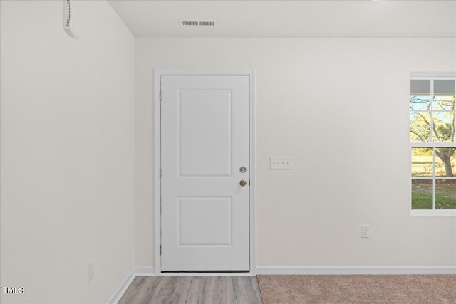 entryway featuring light hardwood / wood-style floors