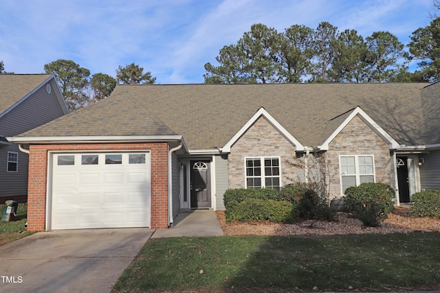 single story home with a garage