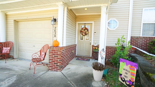 entrance to property with a garage