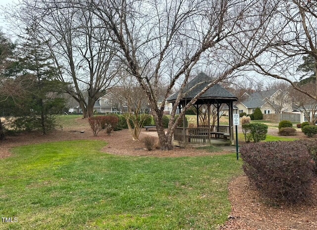 view of yard featuring a gazebo