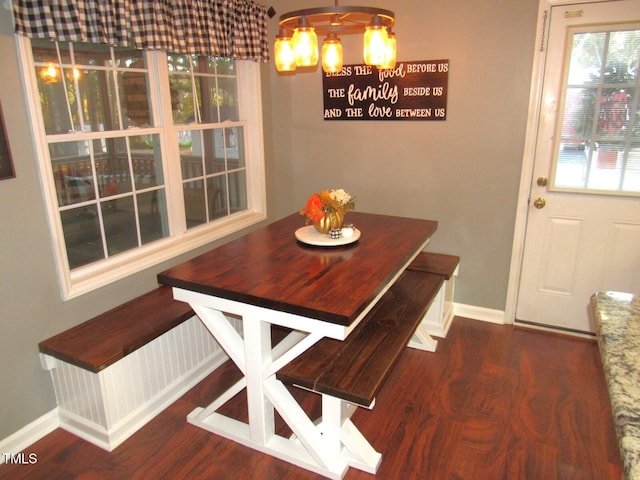 dining room featuring dark hardwood / wood-style floors