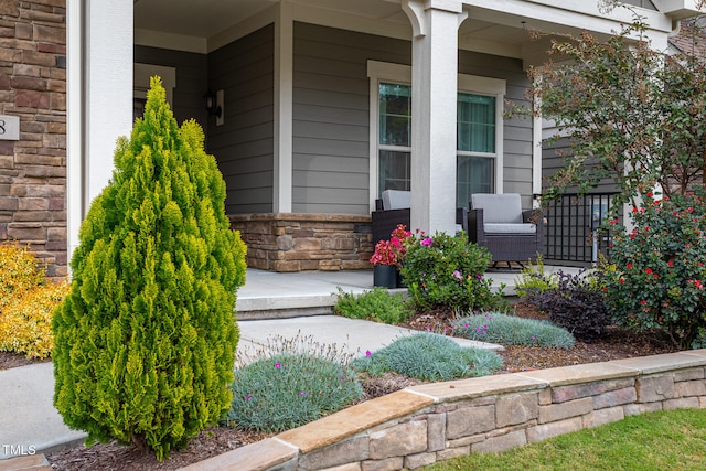 property entrance with a porch