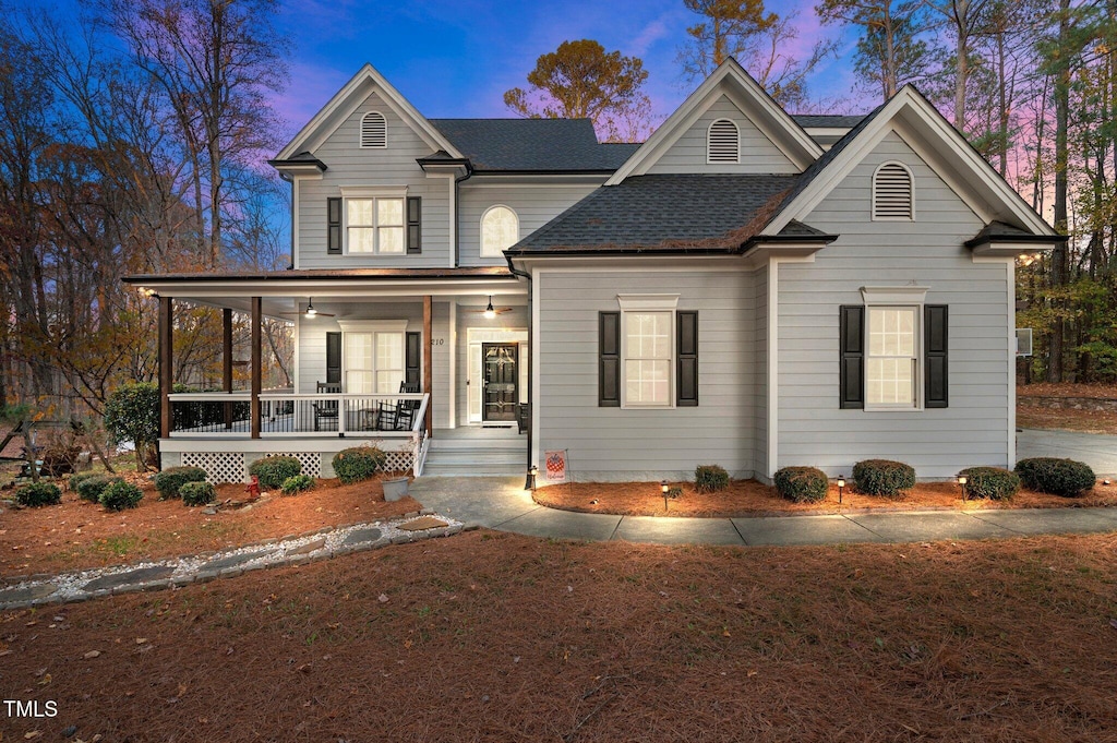 view of front facade featuring covered porch