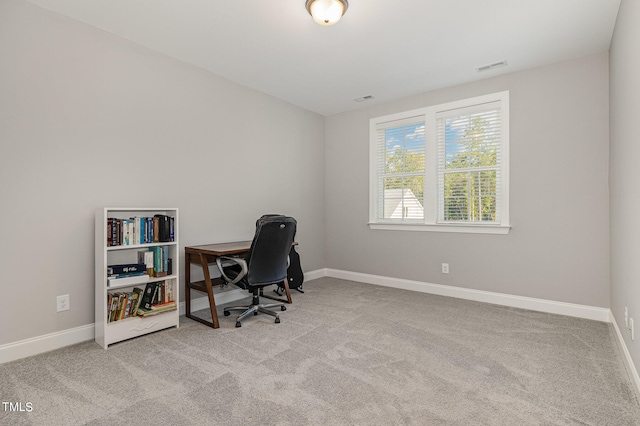 office space with light carpet