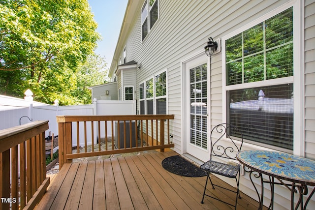 wooden deck with fence