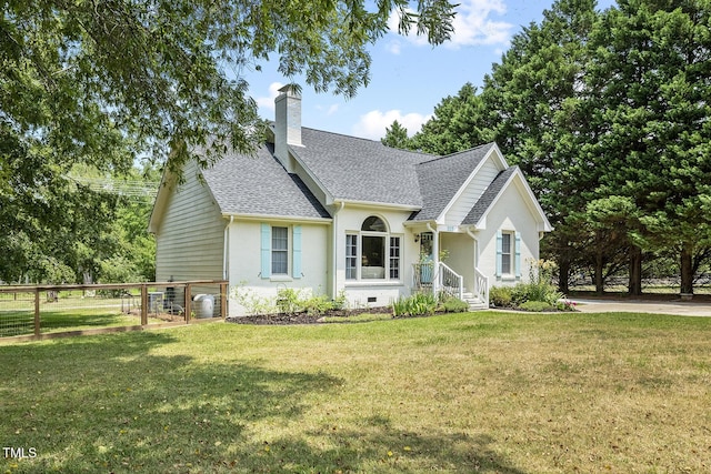 view of front of home with a front yard