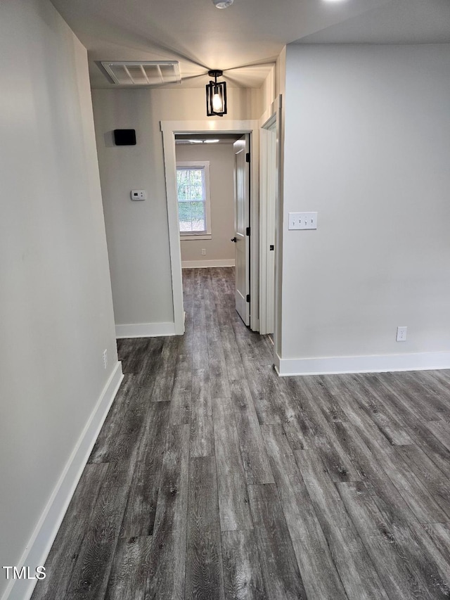 hall featuring dark hardwood / wood-style floors