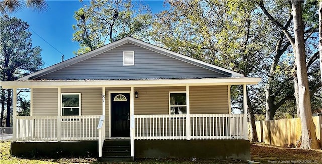 bungalow-style home with a porch