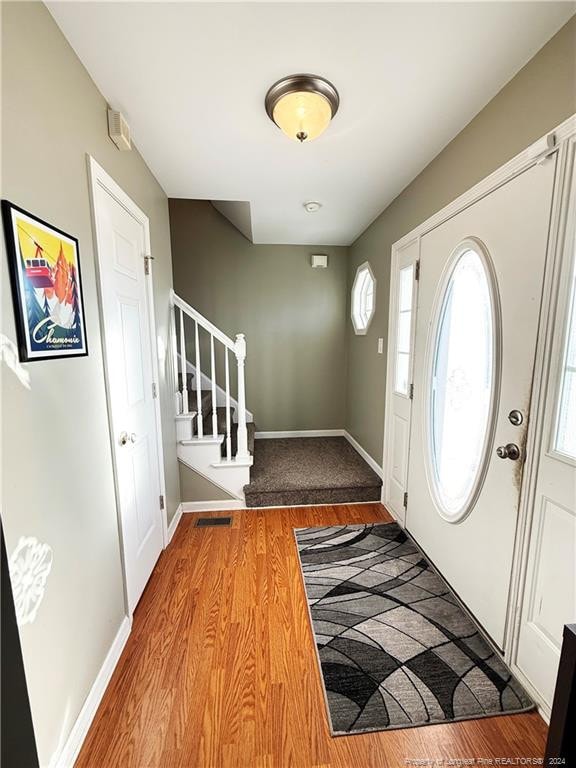 foyer featuring hardwood / wood-style floors