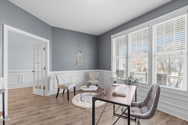 living area featuring light hardwood / wood-style floors