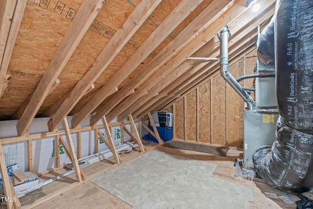 view of unfinished attic