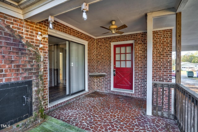 1204 Breedlove Rd, Nashville, NC 27856 - doorway to property with brick siding and ceiling fan
