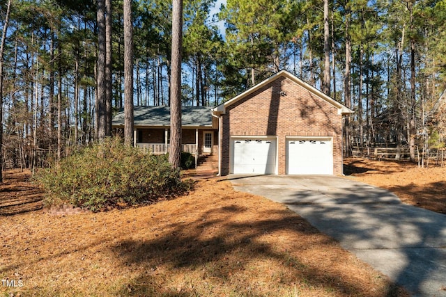 front of property with a garage