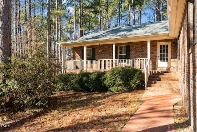 view of front of property with covered porch