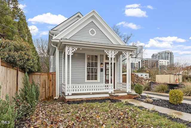 view of front of home with covered porch